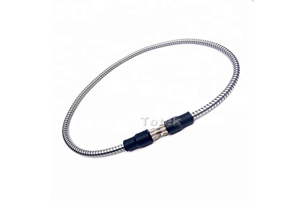 Straight Armored Cable 8 Pin To 2 Pin Mil M8 Sensor Connector